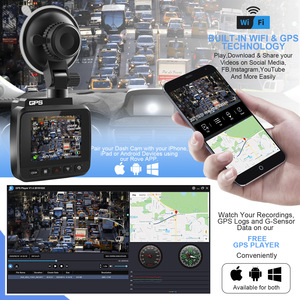 กล้องติดรถยนต์หน้า 4K หลัง 1080P พร้อม WiFi GPS เซ็นเซอร์ IMX335 มุมมอง 170 องศา °   กล้องบันทึกภาพติดรถยนต์แบบซุปเปอร์คาปาซิเตอร์มุมกว้าง - Product Image 4