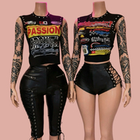 Peeqi Débardeurs sans manches en coton à rivets et shorts/capris en similicuir à bandes – Ensemble 2 pièces sexy et décontracté pour femme
