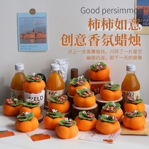 เทียนหอมกลิ่นลูกพลับเหนือ ทำจากถั่วเหลืองผสมขี้ผึ้ง งานหล่อขึ้นรูปด้วยมือ รูปทรงผลไม้ประดิษฐ์ สำหรับตกแต่งงานแต่งงาน - Product Image 1