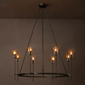 Lustre Rond en Verre RHOEM pour Villa, Salon, Lustre RH, <span class=keywords><strong>D</strong></span>écoration <span class=keywords><strong>d</strong></span>'Éclairage de Luxe pour <span class=keywords><strong>la</strong></span> Maison - Product Image 3