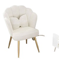 Chaise de salon en tissu avec pieds en métal et rembourrage en éponge, chaise de luxe abordable, tabouret de maquillage, chaise de maquillage tendance