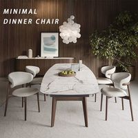 Chaise de salle à manger moderne minimaliste de luxe avec dossier en bois pour la maison, le bureau, l'hôtel, le banquet, le café, le salon