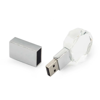 Clé USB en forme de cœur en verre cristal, lecteur flash USB 3.0, clé mémoire 8 Go 16 Go 32 Go, personnalisation du logo, clé USB
