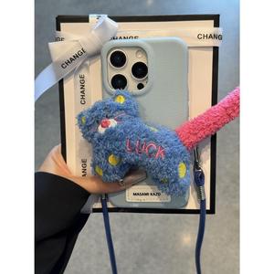 Cordón universal para teléfono con diseño creativo de animales de peluche, clip trasero, cadena para cuello y hombro, para exteriores, DIY Corazón - Product Image 3