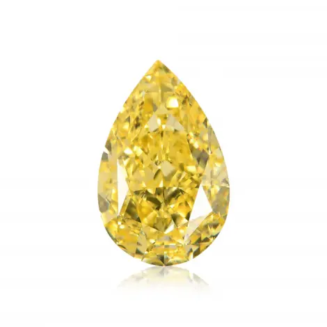 Diamante sintético VVS HPHT con forma de pera de color amarillo elegante certificado por SPEEDIN IGI para hacer joyas, Diamante cultivado en laboratorio Suelto