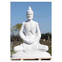 Buddha Statue Marble Hand Carved Traditional Outdoor Large