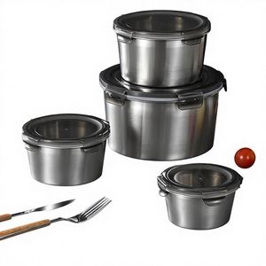 304 Stainless Steel Fresh-Keeping Sealed Lunch <b>Box</b> With Moisture-Proof for Refrigerator <b>Storage</b> <b>Camping</b> & Picnic - Product Image 1