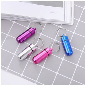 Wholesale Portable Metal Mini Keychain Aluminum Alloy Pill Box Organizer Custom Logo - Product Image 4