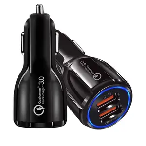 36W 고속 고속 충전 QC3.0 듀얼 포트 USB 자동차 충전기 자동 전원 어댑터 아이폰 삼성 S22 S23 HTC 자동차 충전기