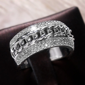 Anello Cuban Link per Uomo e Donna, Stile Hip Hop, Accessorio alla Moda per Feste, Regalo - Product Image 4