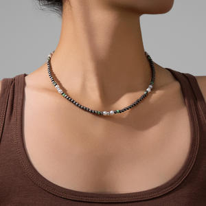 Легкие винтажные богемные Навахо жемчужные бусины с серебряным покрытием колье женские украшения для выпускного вечера модные аксессуары - Product Image 2