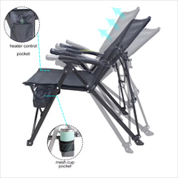 Chaise de camping chauffante pliable et portable pour l'extérieur, avec coussin chauffant, idéale pour la chasse, le repos et les stades