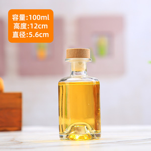 Groothandel Helder Glas Wijn & Sterke Drank Flessen 100Ml 250Ml 375Ml 500Ml Maat Kurk Voor Wodka Whisky Wijn Glazen Container Verpakking - Product Image 2