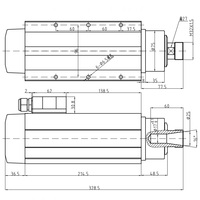 Motor Spindle Pendingin Udara HQD 3.5KW 220V380V 18000RPM ER25 untuk Router CNC