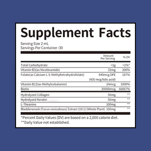Las gotas líquidas del complejo de biotina del suplemento OEM ODM incluyen vitamina B3 B12 mejoran el apoyo inmunológico salud intestinal - Product Image 6