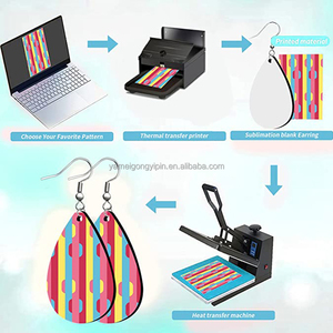 2023 nóng bán tùy chỉnh mới nhiệt chuyển Bông tai cá tính MDF cho cuộc sống hàng ngày đồ trang trí MDF thăng hoa Bông tai khoảng trống - Product Image 4