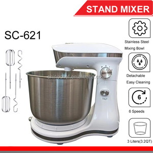 Batteur sur socle électrique 6 vitesses avec tête inclinable et pieds antidérapants, bol mélangeur en acier inoxydable <span class=keywords><strong>de</strong></span> 3 L, équipement <span class=keywords><strong>de</strong></span> <span class=keywords><strong>cuisine</strong></span> - Product Image 2