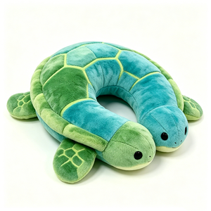 Green-blue turtle travel neck <b>pillow</b> Animal-shaped U-shaped neck <b>pillow</b> <b>Double</b>-headed turtle neck <b>pillow</b> - Product Image 2