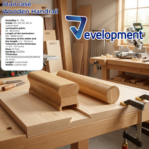 Barandillas de Madera de Caucho Sólido de Primera Calidad, Varios Perfiles y Tamaños para Diseño de Escaleras Modernas y Proyectos de Construcción Personalizados - Ecológicas - Product Image 1
