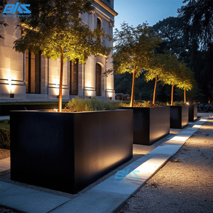 Grandes jardinières en aluminium au design moderne Trou de drainage pour maison jardin usage commercial intérieur extérieur aménagement paysager patio décor - Product Image 3