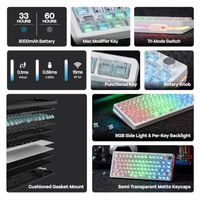 Clavier de jeu OEM ODM HE75 V2 TMR à effet Hall avec bouton rotatif interchangeable, déclenchement rapide, polling 8K, actionnement réglable, hybride