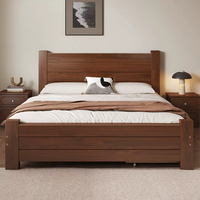 Rangka Tempat Tidur Minimalis Modern Kayu Solid Ukuran King/Queen dengan Laci Nakas Opsional dan Kasur untuk Penggunaan di Kamar Tidur Hotel