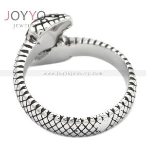 24K oro reale placcato No dissolvenza Punk antico anello di serpente regolabile in acciaio inox soldato moda uomo donne gioielli anello - Product Image 5