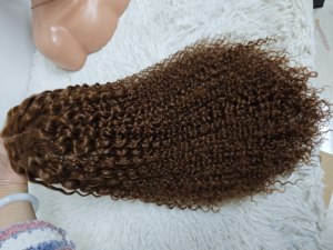 Promotion à 88 $ Perruques Jerry Curly avec fermeture en dentelle 4x4 100% cheveux humains # Perruque en cheveux naturels vierges bruns bruts de 22 pouces, 30 couleurs originales - Product Image 3