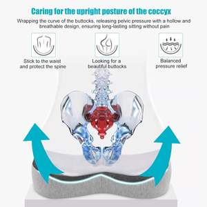 通気性オフィス & カーシートウエスト保護クッション長時間座りサマーチェアお尻クッション読書用ベッドレスト - Product Image 4