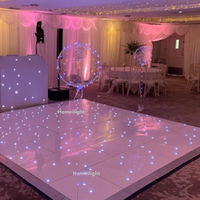 16x16ft White Black Starlit Starling Dance Floor Wedding Acrylic Panel Metal Body LED Dance Floor Tiles