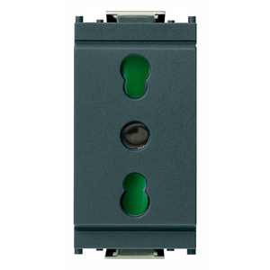 2P+T 16A P17/11 Grey <b>Socket</b> With Green Indicator <b>Lights</b> For Electrical Outlet Use - Product Image 1