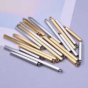 จี้แท่งสแตนเลส 304 ชุบทอง สร้อยคอแบบเรียบง่าย วัสดุทำเครื่องประดับ DIY - Product Image 2