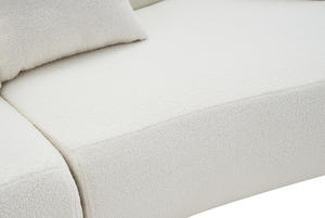 Modern <b>White</b> Sherpa Fabric Curved <b>Sofa</b> Set Convertible Adjustable Semi-Circular Boucle <b>Bed</b> Home Furniture for Hotel Apartment - Product Image 4