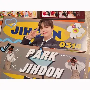 K-pop merchandise Kpop 45*15cm custom kedua sisi cetak cheering banner kertas slogan untuk acara