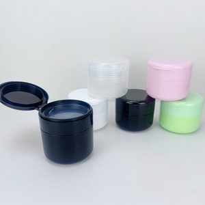 100ml 150ml PP Tooth Powder Container <b>Plastic</b> Round Lid Flip Hinged Cap Remove Makeup Cream <b>Jar</b> Packaging with Flip Cover Spoon - Product Image 3