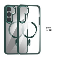 Étui de téléphone, coque de téléphone, anneaux métalliques pour appareil photo, coque antichoc en TPU et PC, coque transparente pour S24 Plus Ultra