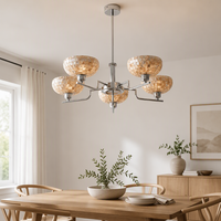 Lampe suspendue en forme de coquillage coloré A93-5, luminaire de plafond à 5 abat-jour pour salon