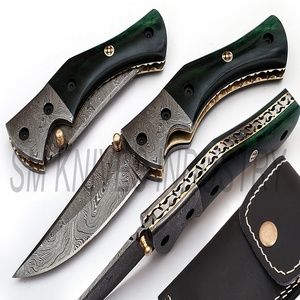 มือที่น่าตื่นตาตื่นใจทำดามัสกัสมีดพับโดยอุตสาหกรรมมีด Sm (Smk1202) - Product Image 2