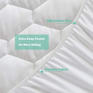 Mikrofiber 100% su geçirmez kapitone yatak örtüsü ped koruyucu emici Topper Cal kral beyaz renk - Product Image 5