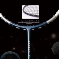 Raquette de badminton professionnelle 6U 72g ultra-légère en fibre de carbone pleine, rigide et durable, tension élevée 24-32 lbs, pour entraînement, coffret cadeau premium