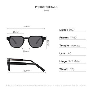 2024 fabricante Unisex gafas de sol polarizadas diseño Retro TR90 marco CP lente gafas de sol marco cuadrado gafas de sol de moda - Product Image 4