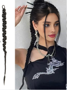 Extensions de cheveux à clipser à trame unique, très demandées, style unique et tendance pour jeunes filles, tresses de boxe, perruque teinte avec torsades de cheveux tressées - Product Image 5