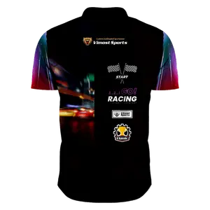 Motor Cross Racing Shirts 100% Polyester Custom Sublimation Motorcycle Racing Shirts Breathable Racing Shirts