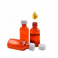 Bouteille graduée pour sirop aux fruits infusés, avec étiquettes personnalisées pour saveurs variées, idéale pour médicaments liquides