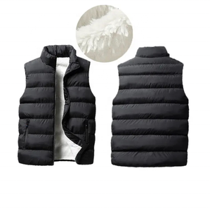 Invierno grueso cálido algodón interior polar negro sin mangas hombres chaleco chaquetas y abrigos - Product Image 4