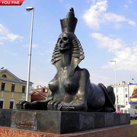 Statue de la mythologie égyptienne antique Grande sculpture célèbre en bronze du sphinx égyptien