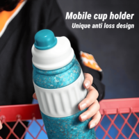 Bouteille isolée sous vide anti-fuite à double paroi en titane médical personnalisé de 600ml Paille pop-up antibactérienne de voyage sans BPA de 20oz