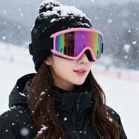 Masque de ski personnalisé avec logo, monture PC de haute qualité, anti-buée, sangle antidérapante, coupe-vent, anti-poussière pour adultes et enfants