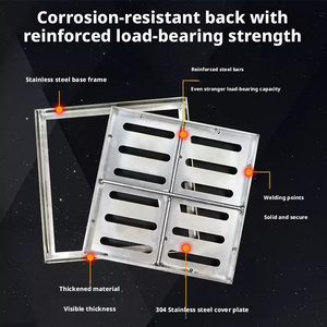 Grilles de couvercle de manhole en acier inoxydable OEM personnalisables de haute qualité, pour le drainage des eaux pluviales et les drains de sol pour eaux usées - Product Image 2