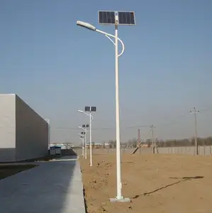 Novo design China fabricante 4m 5m 6m 8m 9m 10m 11m 12m braço duplo galvanizado a quente pólo de luz de rua solar